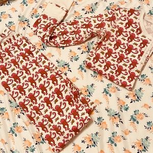 Roller rabbit pjs size 14 like new condition pink monkeys